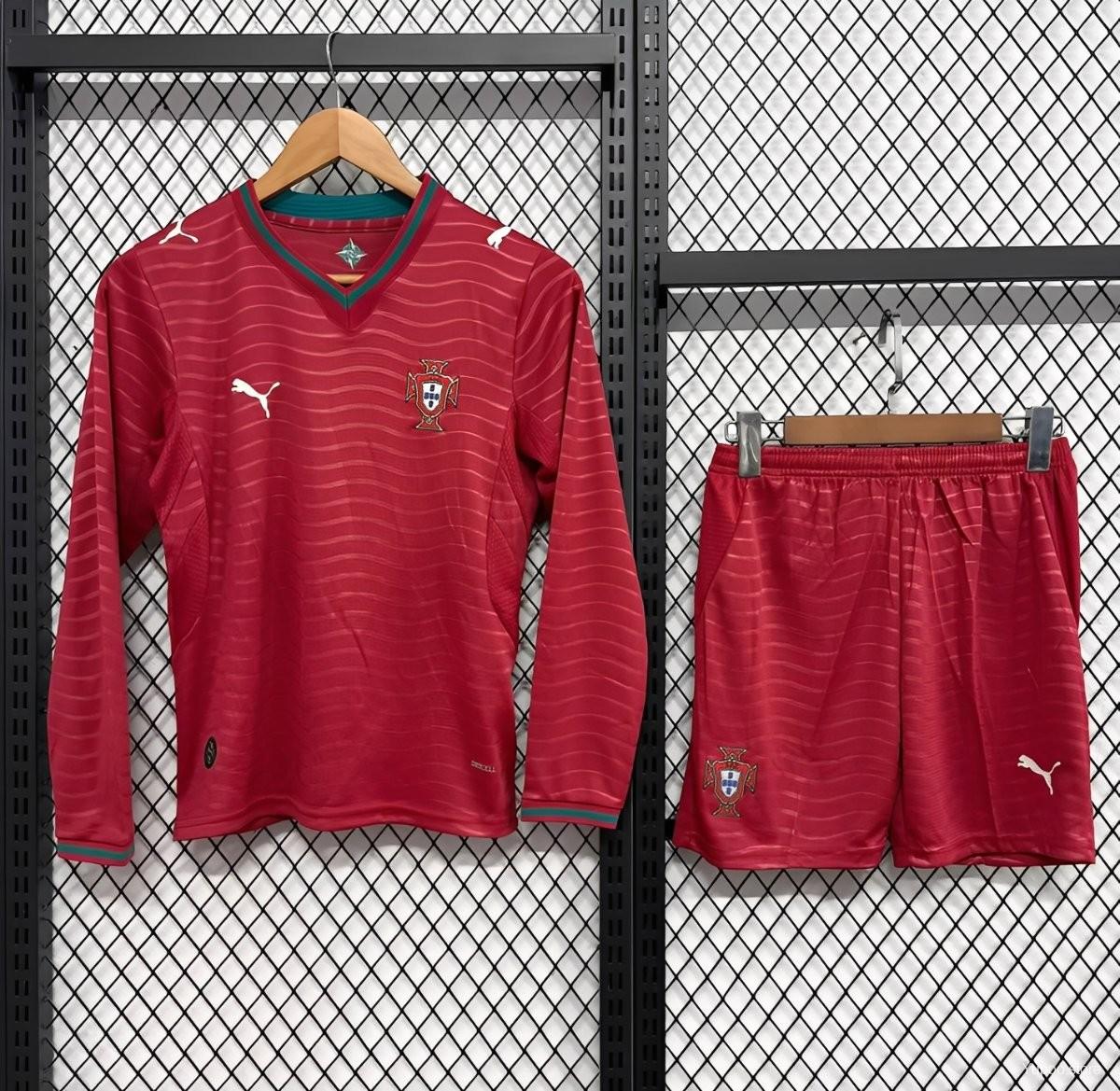 Maillot Enfant Portugal Domicile Manches Longues Coupe du Monde 2026